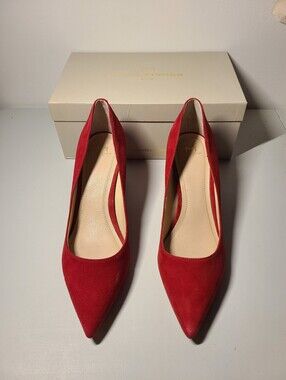 Marc Fisher Red Suede Pointed Toe Pumps Womens Size 9M